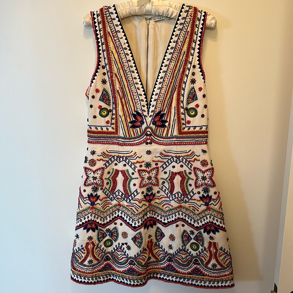 Alice and Olivia beaded mini dress size 10